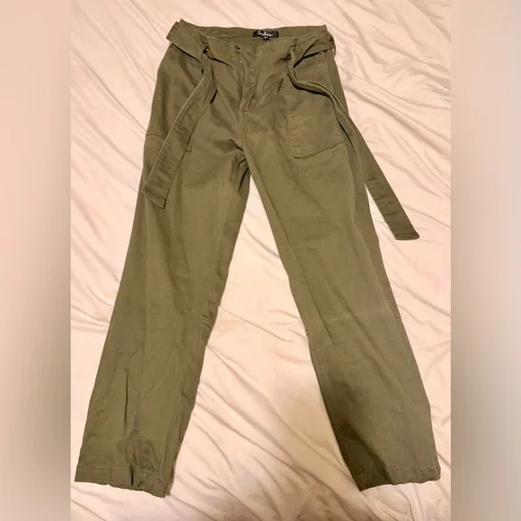 LULUS NWT Olive Green Women's Tie-Waist Pants - Picture 3 of 3